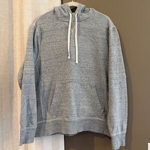 American Eagle Heather Gray Plaid Fleece Line Hoodie,  Size Medium